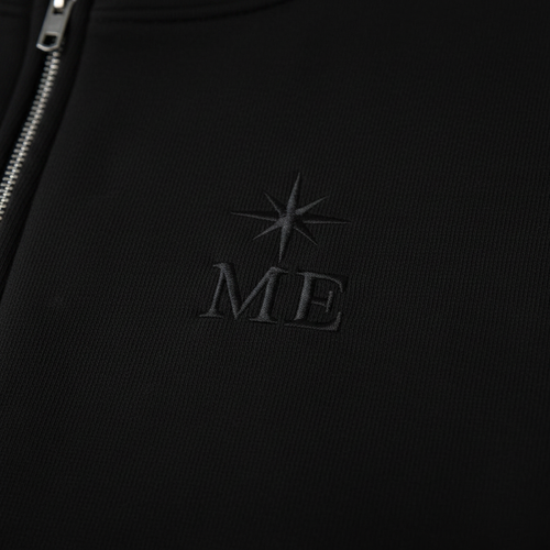Svart Quarter Zip närbild